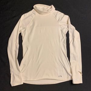 Under Armour Medium Coldgear Compression Long Sleeve Ivory Turtleneck Shirt